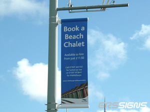 Beach chalet banner.