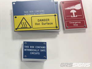 Engraved safety signs
