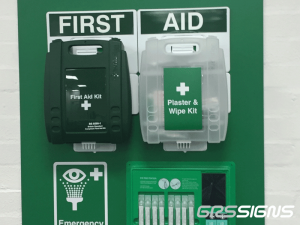First aid wall unit.