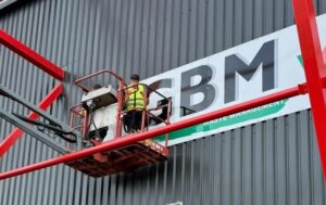 Installation of signage at Lincoln City's Football Ground