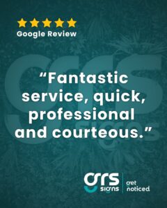 Google review for GRS Signs