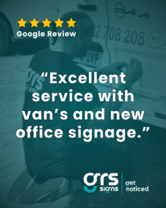 Google review for GRS Signs