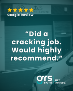 Google review for GRS Signs