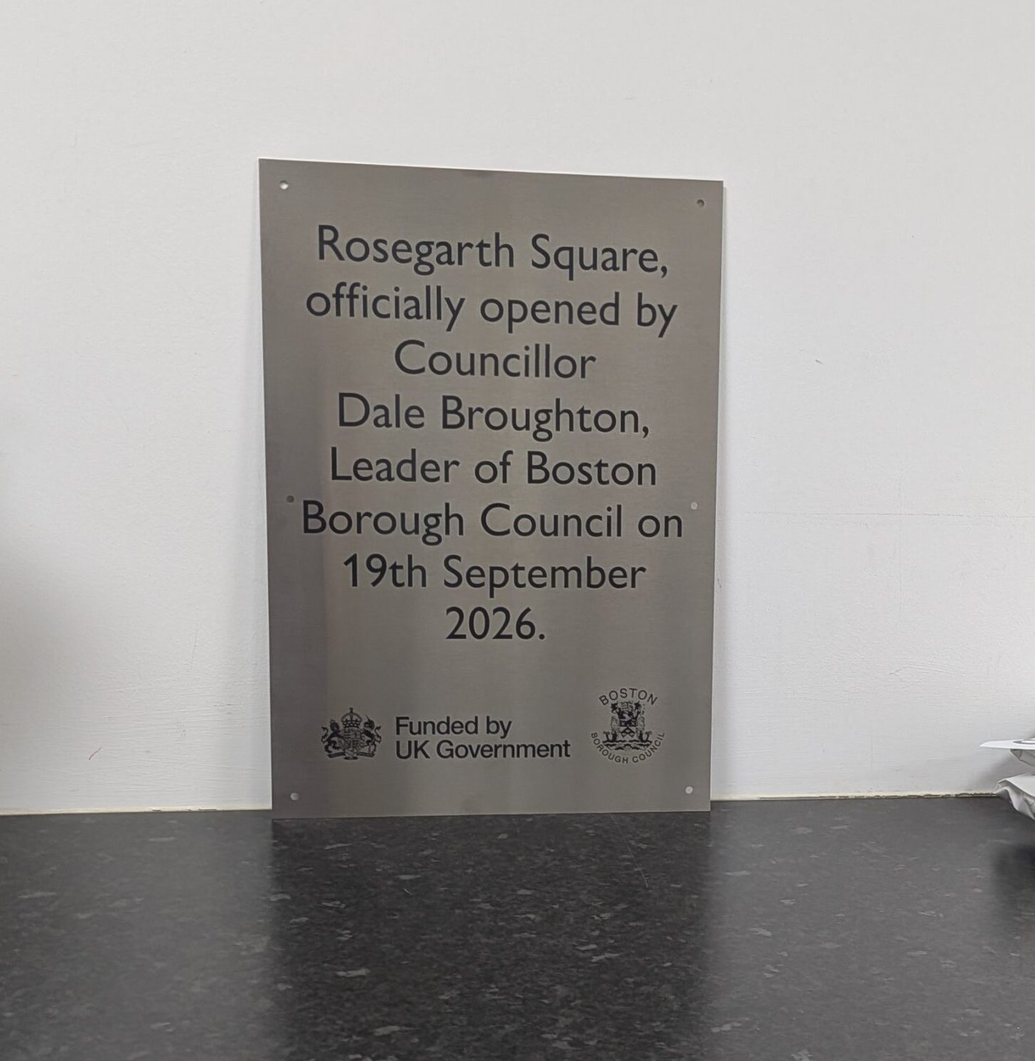 Chemically etched and engraved stainless steel sign