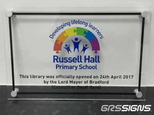Russell Hall plaque.