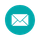 Turquoise circular email symbol