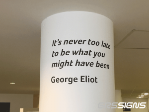 Vinyl pillar graphic.