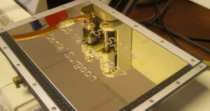 Engraving machine in action